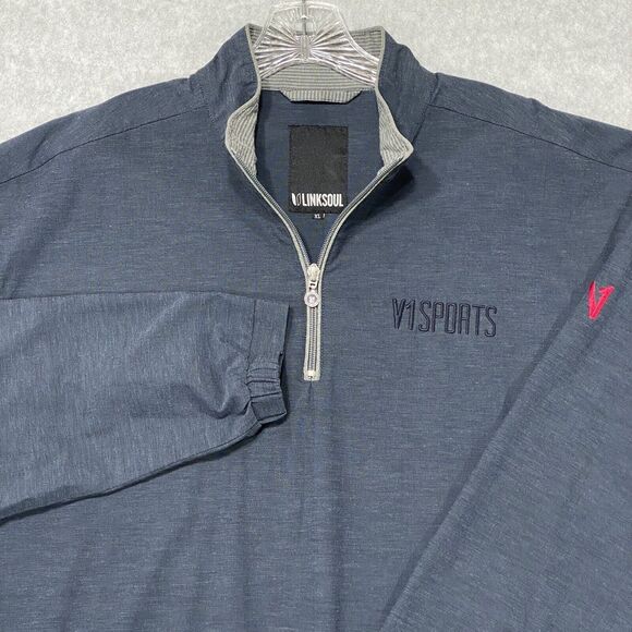 LinkSoul Pullover Mens Extra Large 1/4 Zip Blue Golf Lightweight Activewear V1 - Picture 2 of 11